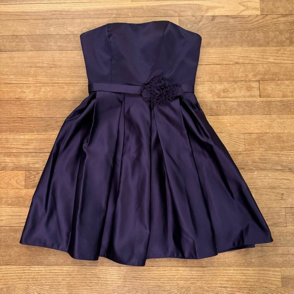 Pretty Maids purple fit and flare sleeveless formal mini dress size 8 b25